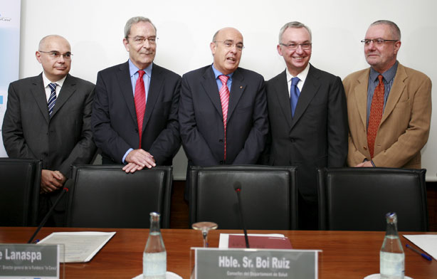 Josep Tabernero, Jaume Lanaspa (Fundación La Caixa); Boi Ruiz, Josep Baselga y Enric Banda (Fundación La Caixa). 