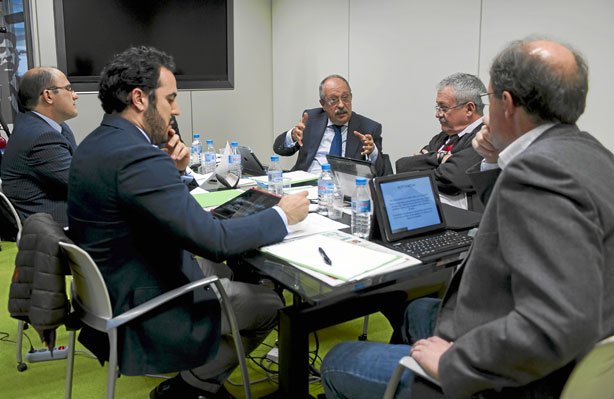 José María Antequera, Fernando Rivas, Armando Resino, Jesús Picazo y Miguel Ángel García 