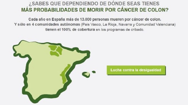 En España, sólo cuatro autonomías tienen una cobertura del cien por cien en su programa de cribado de cáncer de colon. 