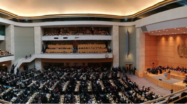Imagen de la apertura de la 70 Asamblea General de la OMS 