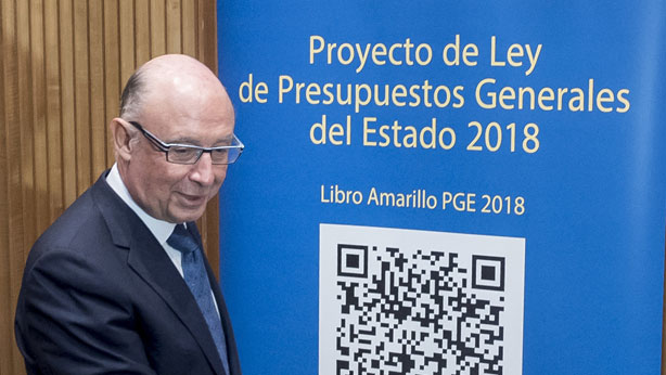 El ministro de Hacienda, Cristóbal Montoro, en la presentación de los Presupuestos Generales del Estado para 2018. 