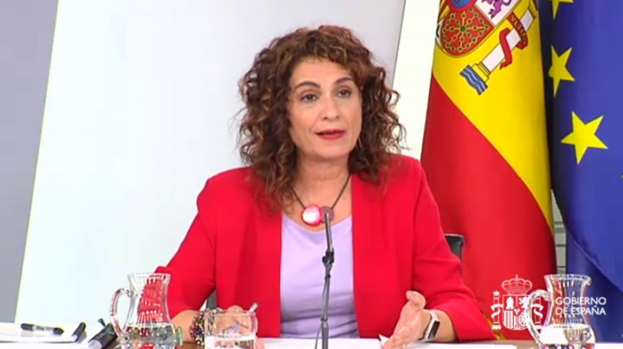 María Jesús Montero, consejera de hacienda, en la rueda de prensa tras el Consejo de Ministros 