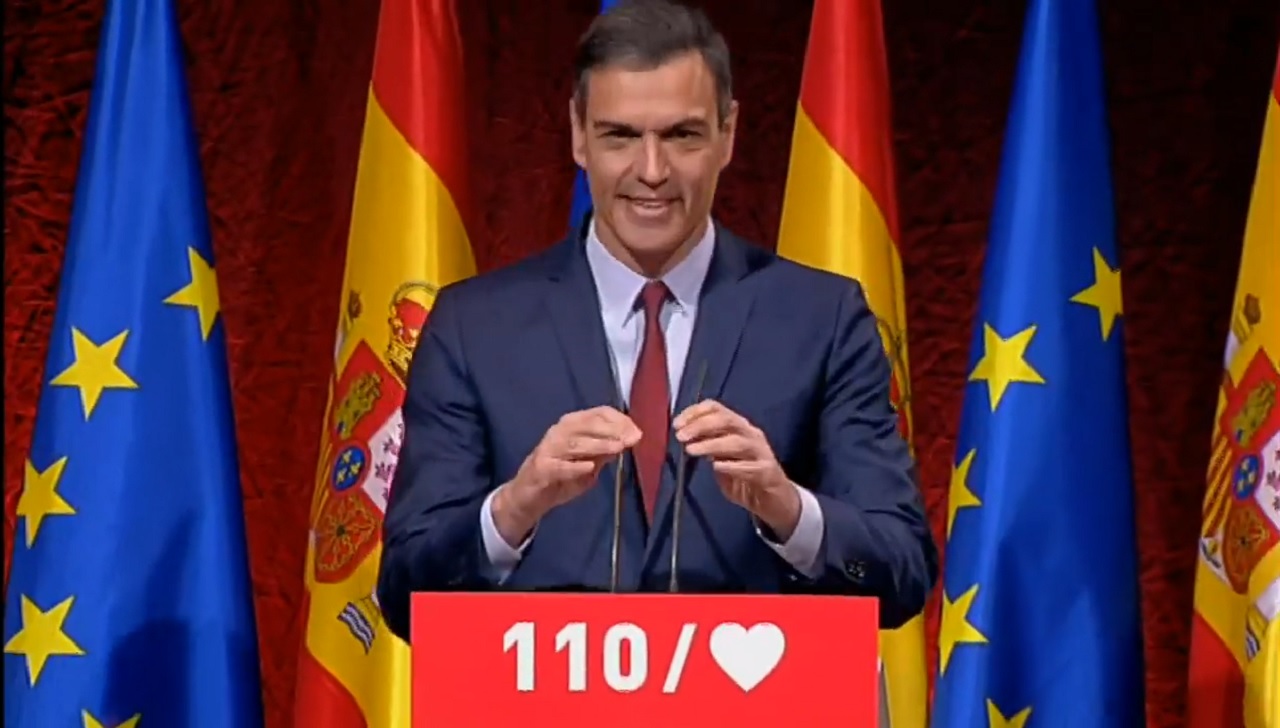 Pedro Sánchez, presidente del Gobierno, en la presentación del programa electoral del PSOE. 