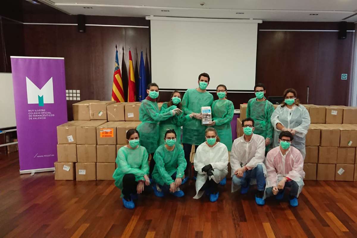 Equipos EPI enviados desde el COF de Valencia a sus colegiados 