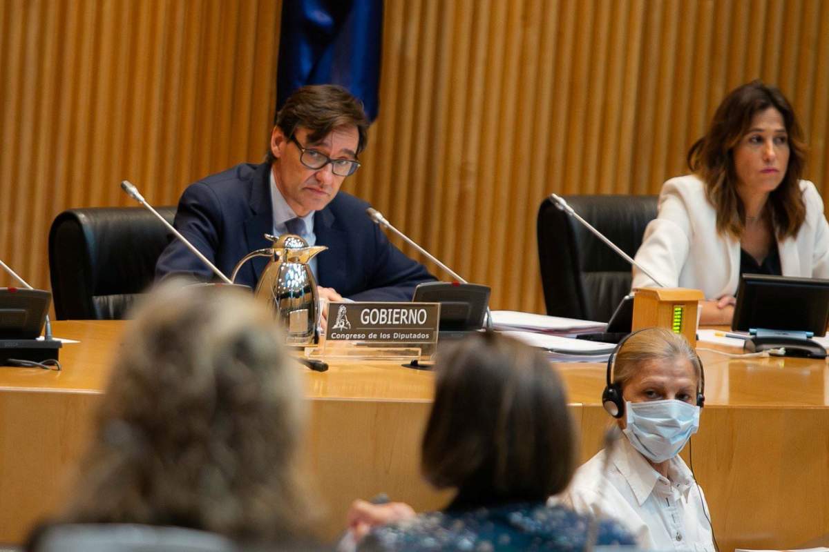 Salvador Illa, ministro de Sanidad, en comparecencia ante la Comisión de Sanidad del Congreso de los Diputados.