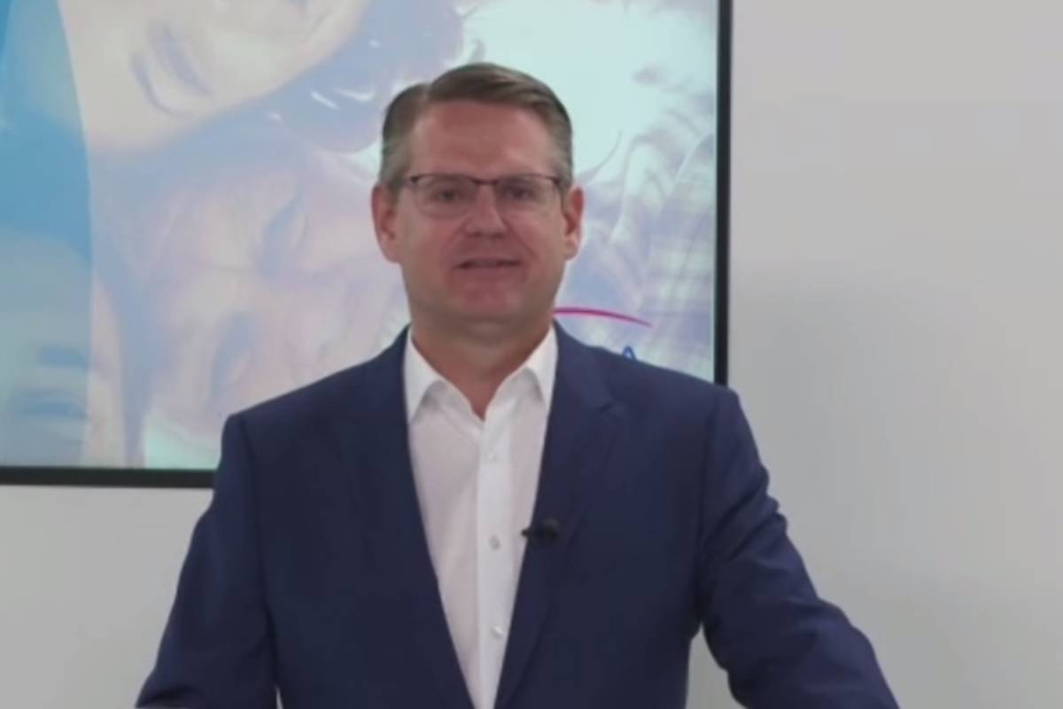 Peter Goldschmidt, CEO de Stada, en la rueda de prensa virtual donde se ha presentado el informe de 2020.