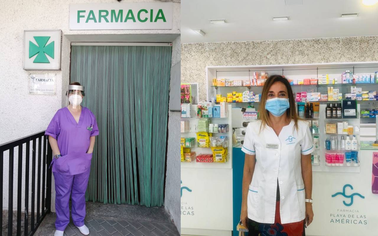 Teresa Lucas Hernández, farmacéutica en El Hornillo (Ávila) y Gádor Amelia Castejón Castejón, al sur de Tenerife.