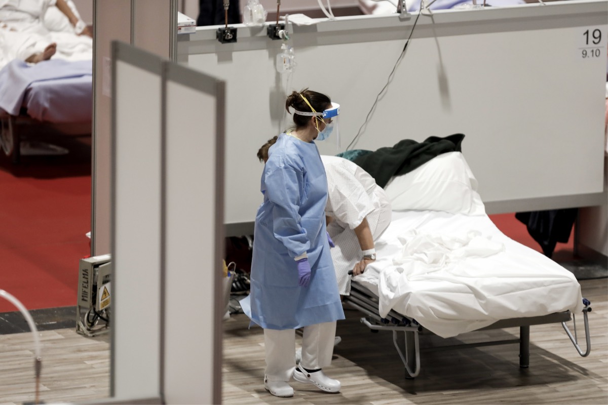 Aspecto del hospital de Ifema, en Madrid, durante la primera oleada de la pandemia (Fotografía: Alberto Di Lolli).