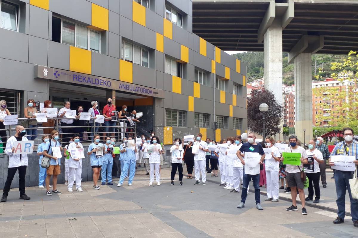 Manifestación de sanitarios de atención primaria en el Servicio Vasco de Salud-Osakidetza. Foto: DM 