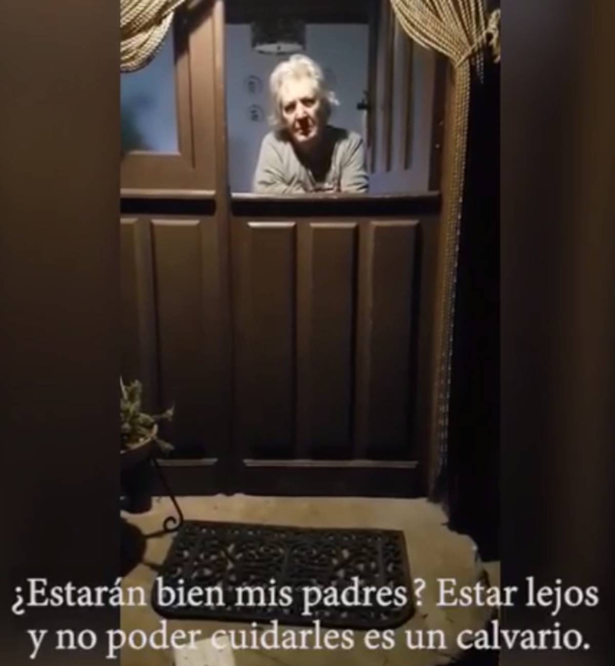 Una de las ancianas atendidas por Raquel Casado durante el anterior estado de alarma.