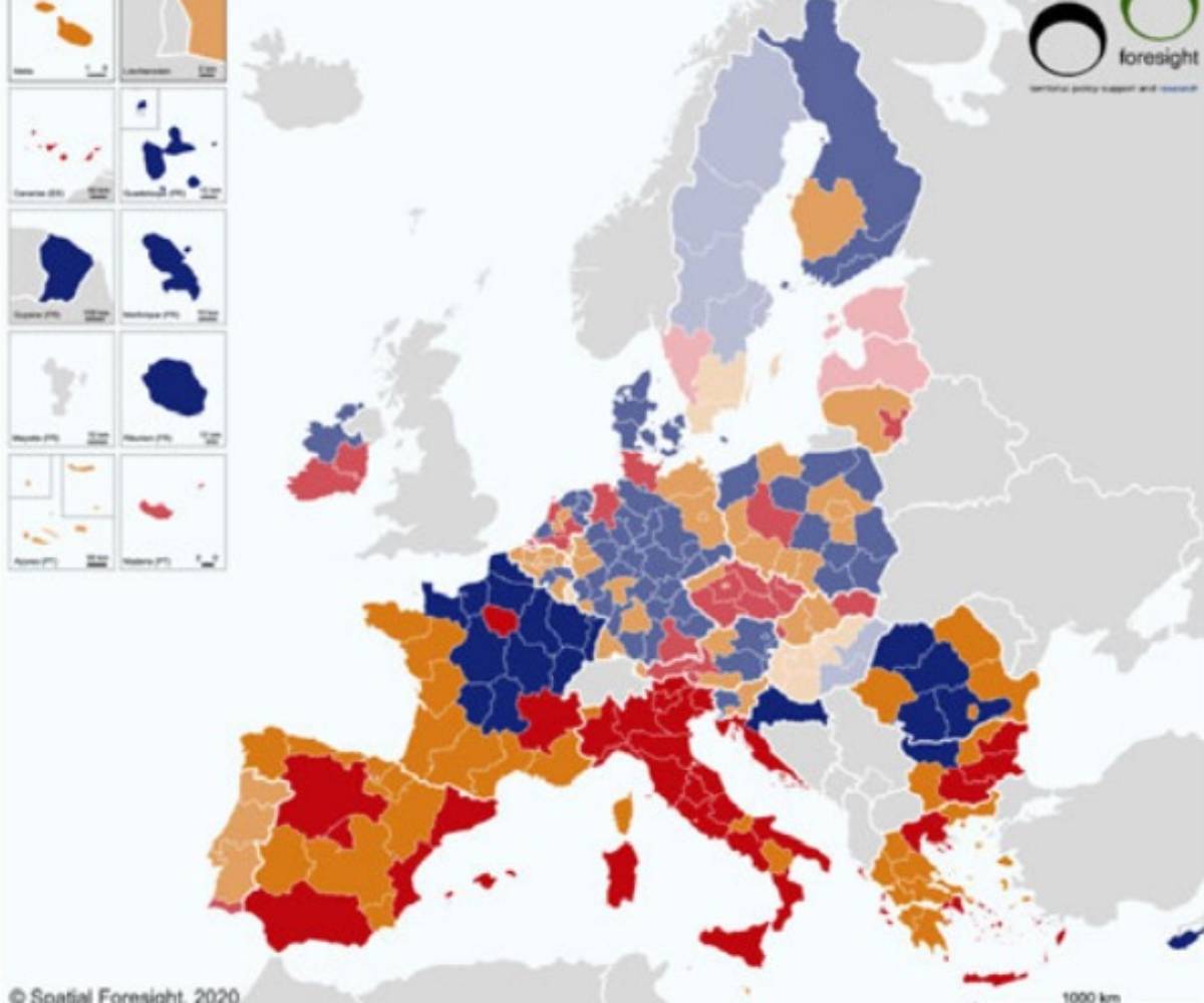 Regiones de la UE con más impacto económico por covid. / Barómetro de CoR.