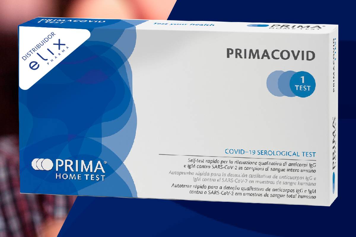 'Primacovid', de Elix Pharma, se anuncia como el primer test de autodiagnóstico covid aprobado en la UE y que en próximos semanas estará en las farmacias.