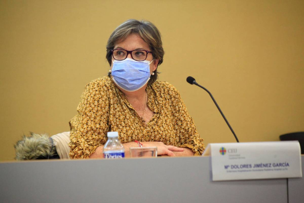 María Dolores Jiménez, enfermera de Hospitalización Domiciliaria Pediátrica del Hospital Universitario y Politécnico La Fe, de Valencia, y ponente en II Jornada de Pérdida perinatal y duelo pediátrico que se ha celebrado en la Universidad CEU-Cardenal Herrera (CEU-UCH) de Valencia.