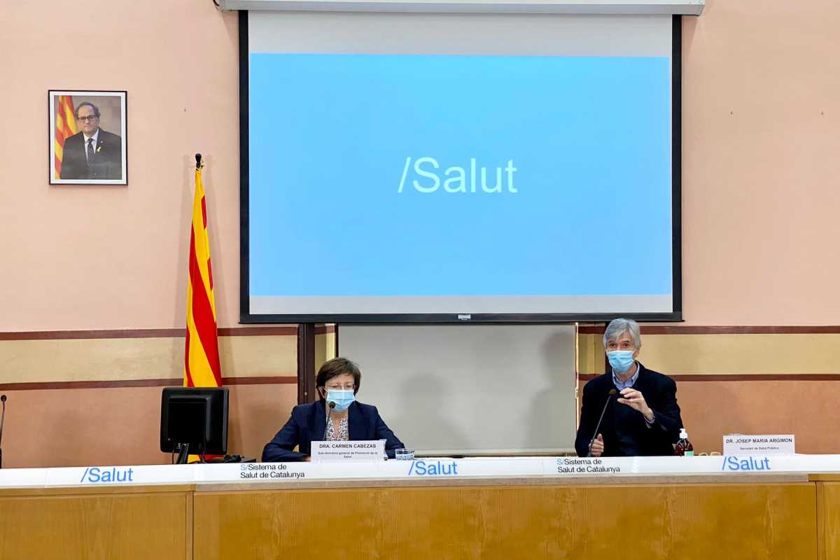 Carmen Cabezas y Josep Maria Argimon en rueda de prensa. 