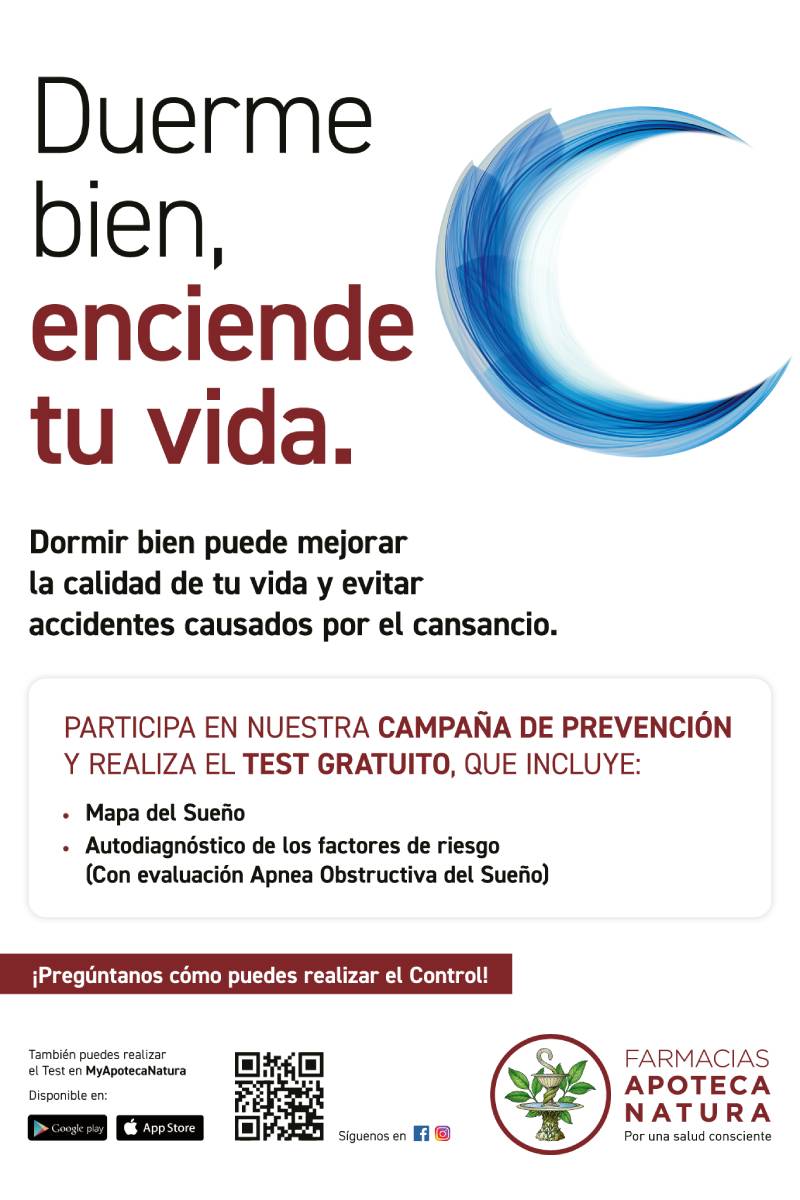 Póster de la campaña sobre sueño de la red de farmacias Apoteca Natura.