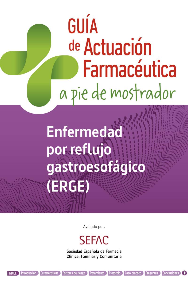 Portada de la 'Guía de Actuación Farmacéutica a pie de mostrador: Enfermedad por reflujo gastroesofágico'.