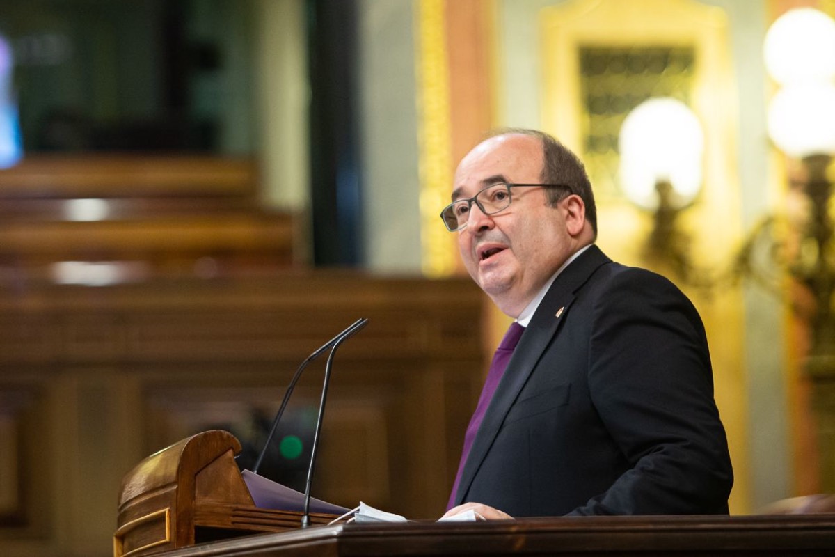 Miquel Iceta, actual ministro de Cultura y Deportes y firmante del decreto de temporalidad, ha cosechado hoy todas las críticas en el debate de la norma laboral (Foto: Congreso de los Diputados).