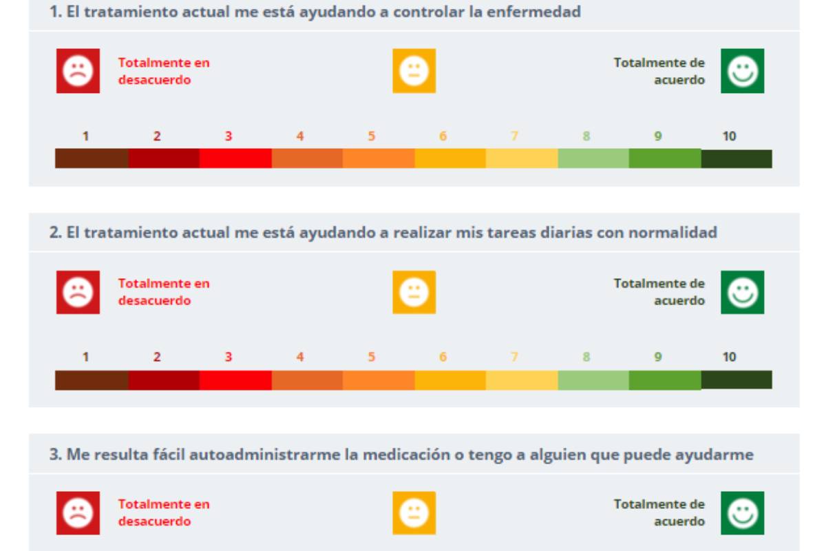 Escalas para la autoevaluación del tratamiento. 