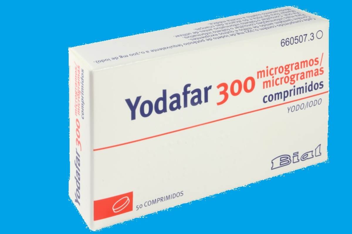 Presentación de 'Yodafar' 300 mg, de Laboratorios Bial, para oficinas de farmacia./Aemps.