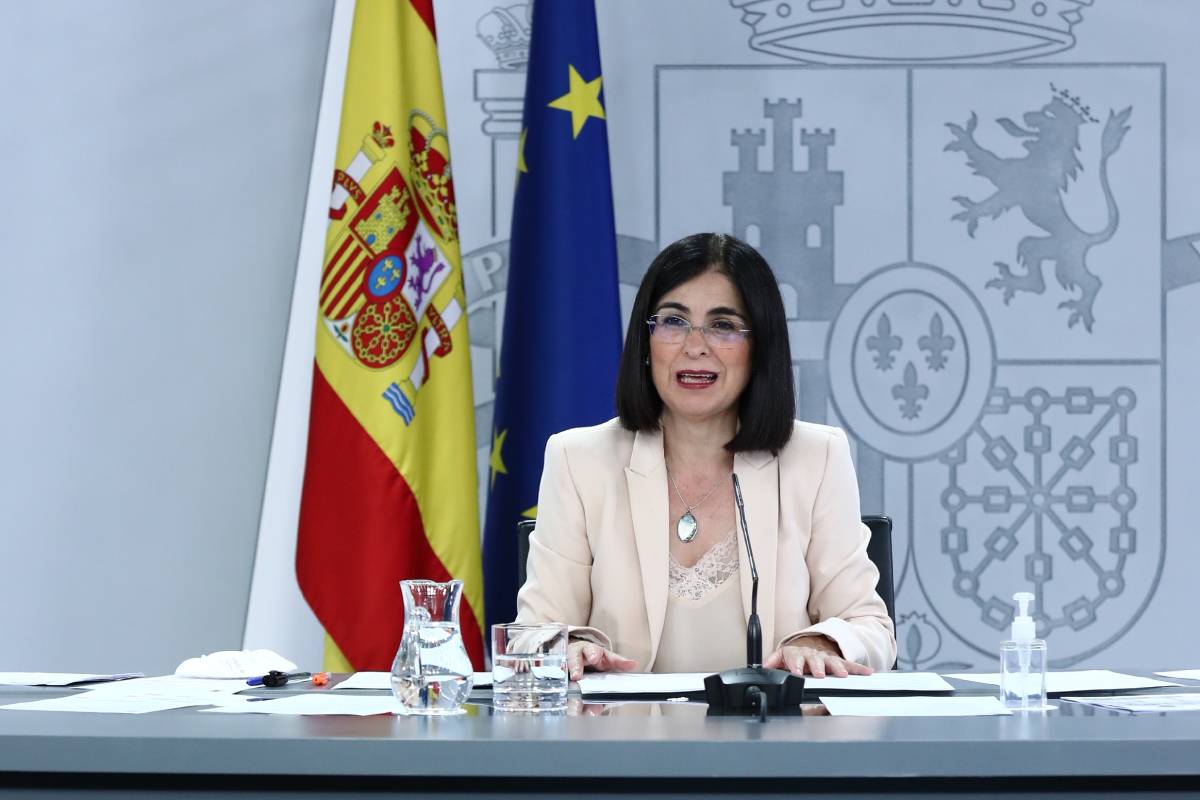 Carolina Darias, ministra de Sanidad, en la rueda de prensa posterior al Consejo Interterritorial del 20 de julio./ Pool Moncloa (Fernando Calvo).