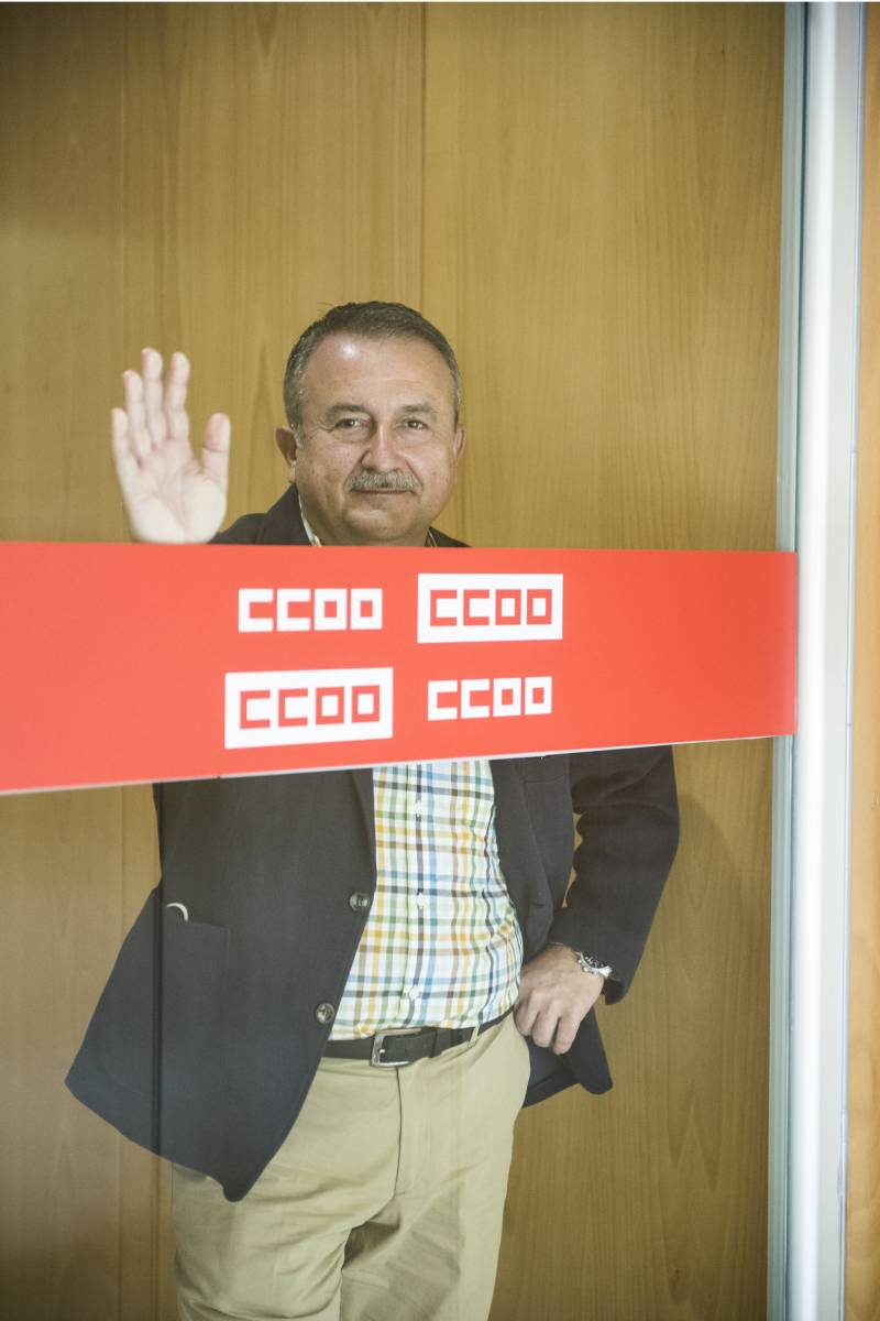 Humberto Muñoz, secretario de Sanidad de CCOO, en la sede de FSS-CCOO de Madrid (Foto: Luis Camacho)