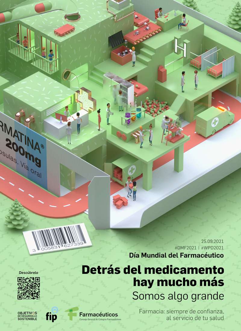 Cartel conmemorativo del Día Mundial del Farmacéutico 2021.