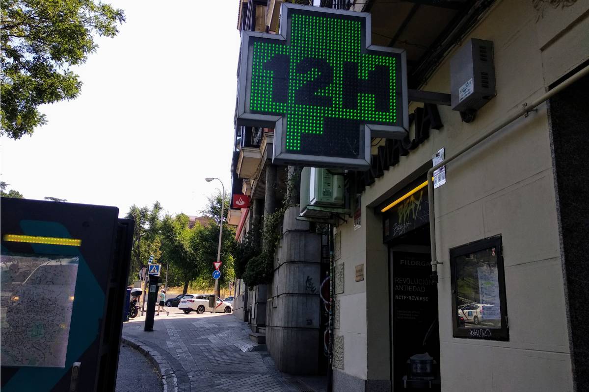 Farmacia situada en el centro de Madrid. 