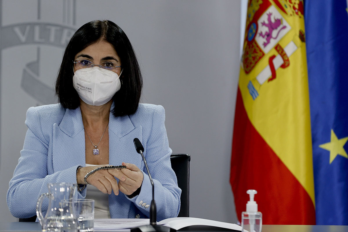 Carolina Darias, ministra de Sanidad, durante la rueda de prensa posterior al Consejo de Ministros celebrado este lunes. (EFE)