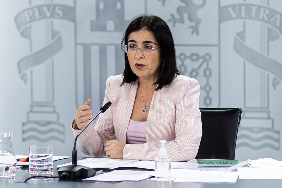 Carolina Darias, ministra de Sanidad, durante la rueda de prensa posterior al Consejo de Ministros celebrado este viernes. (EFE)