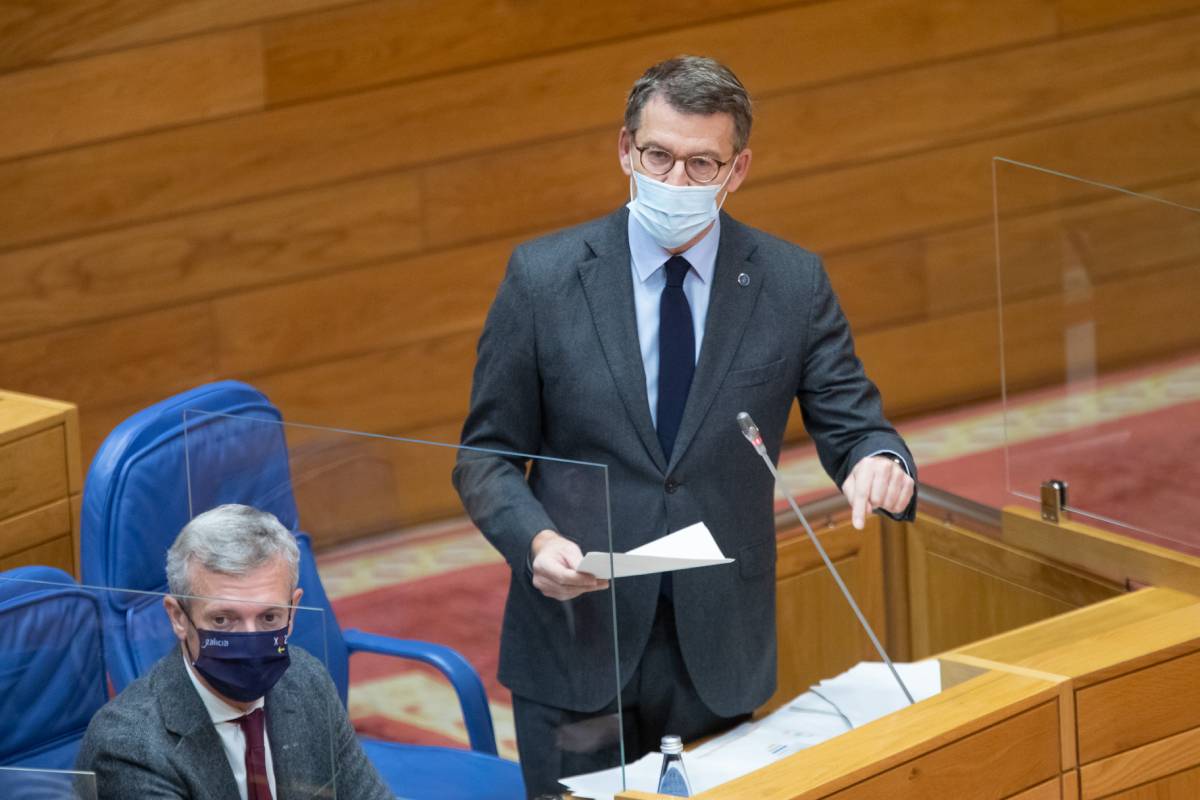 El presidente gallego, Alberto Núñez Feijóo, el 10 de diciembre en el parlamento gallego.