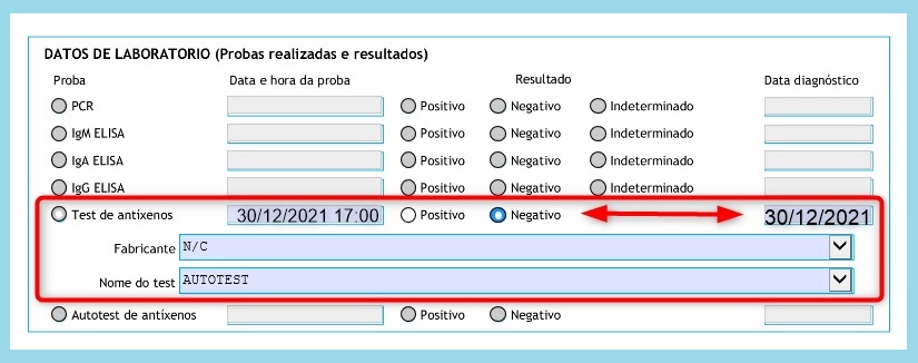 Cambios en el registro del resultado de los autotest de ant�genos realizados por las farmacias de Galicia.
