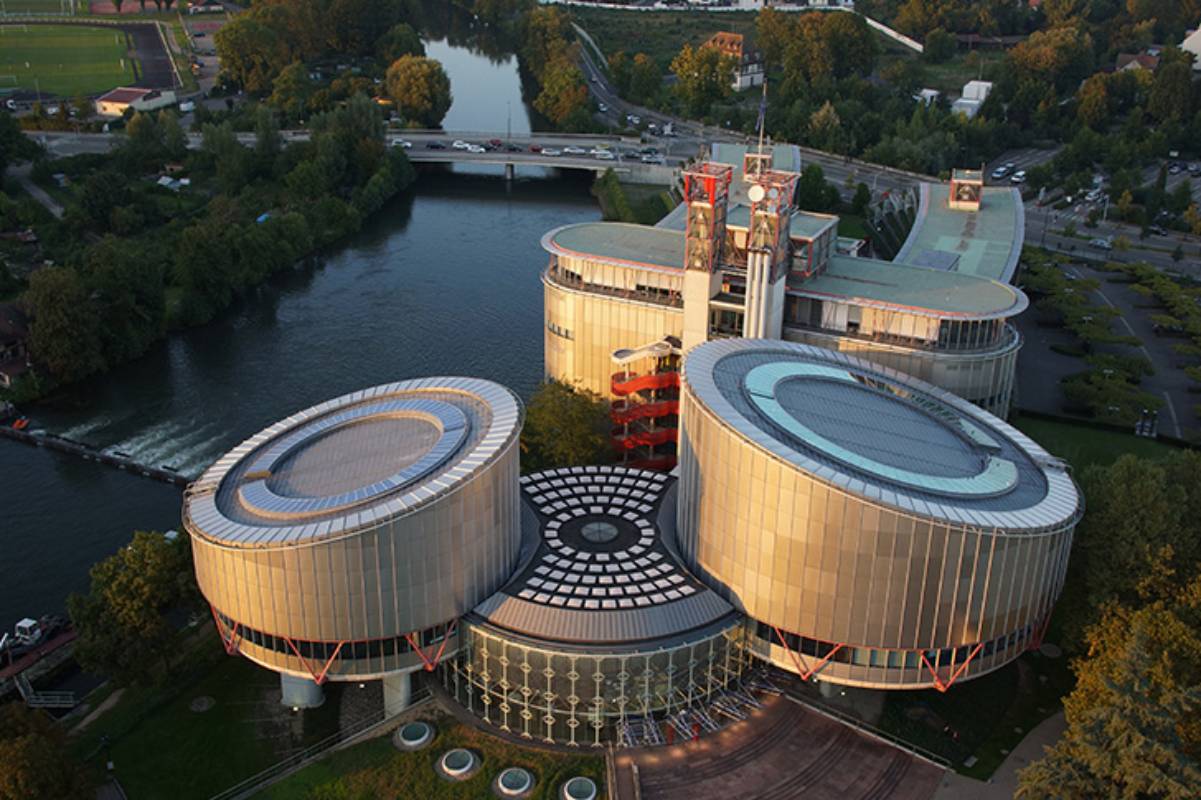 Vista aérea del edificio de la Corte Europea de Derechos Humanos, en Estrasburgo. Foto: ECHR-CEDH