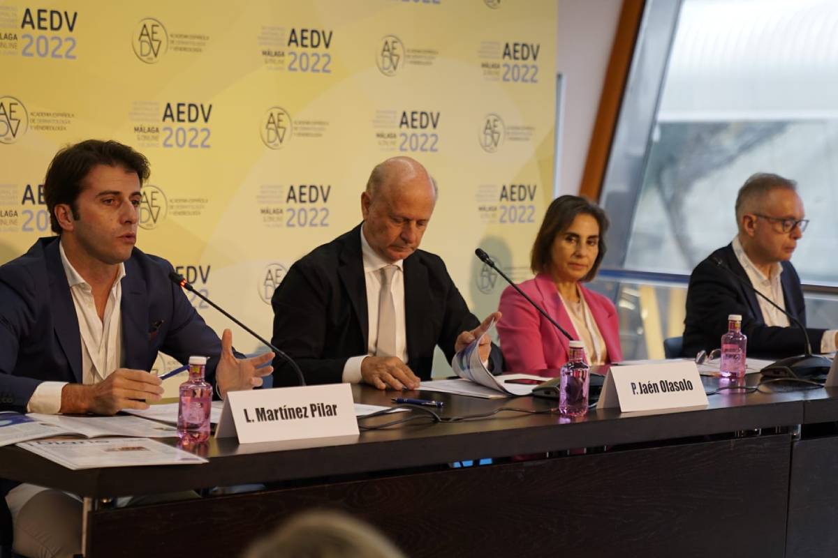 Leandro Marnez, Pedro Jaén, Yolanda Gilaberte y Jorge Soto, en la rueda de prensa del Congreso. Foto: DAVID ALPRESA/AEDV