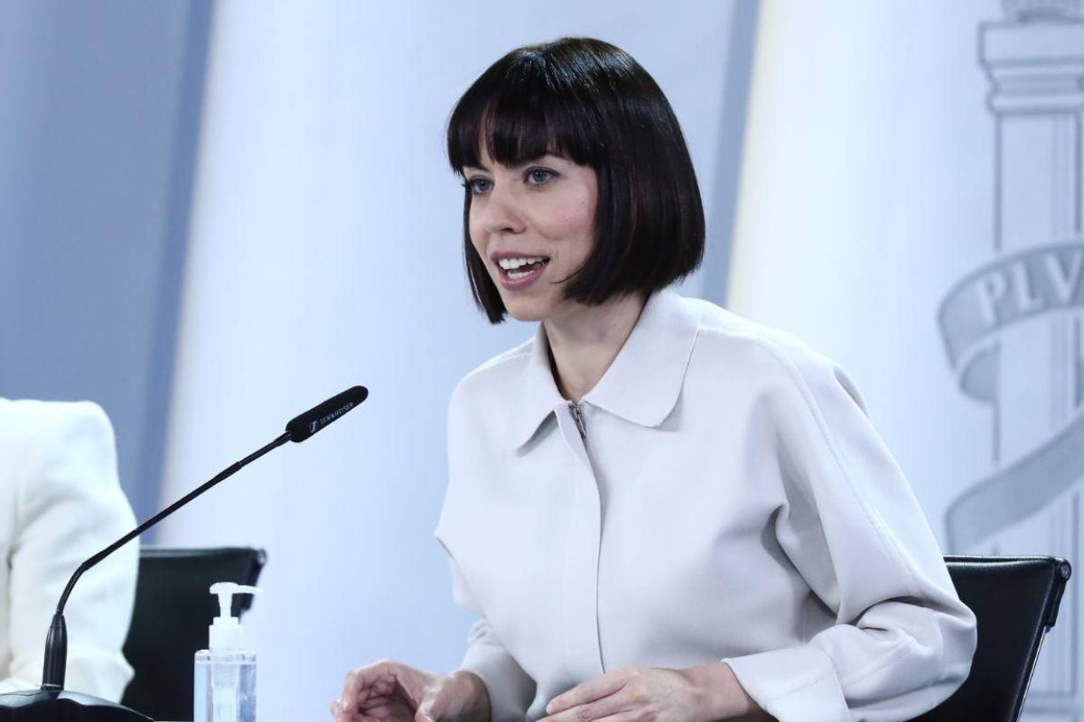 Diana Morant, ministra de Ciencia e Innovación, durante la rueda de prensa del Consejo de Ministros