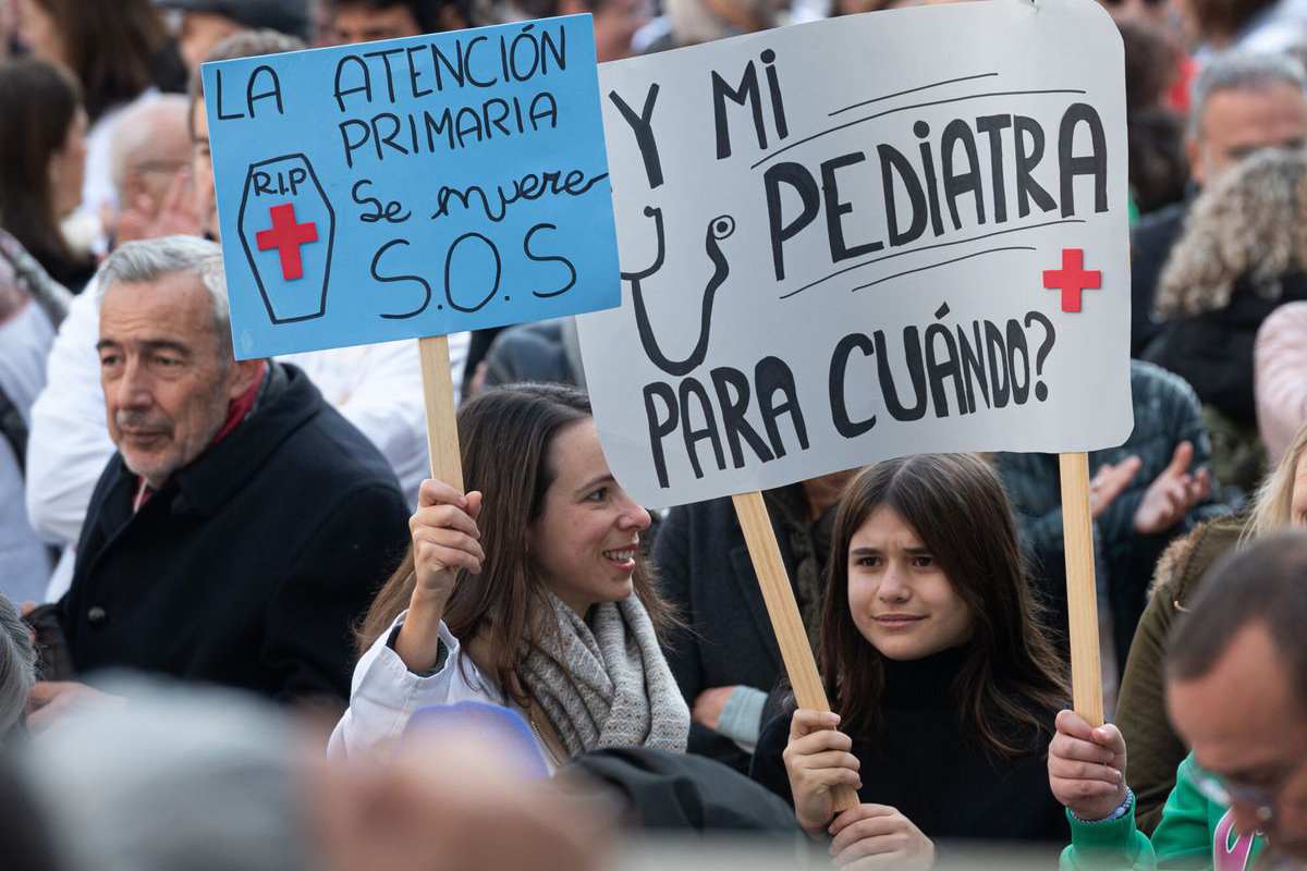 Aspecto de una de las manifestaciones convocadas en Madrid para reclamar mejoras para el primer nivel asistencial. Foto: AMYTS. 