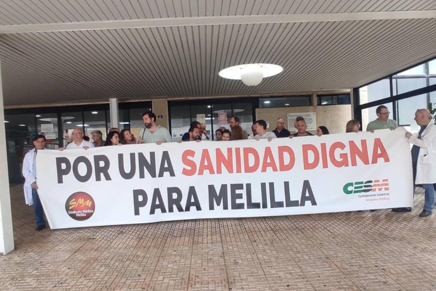 Imagen de archivo de una manifestación por las mejoras en la sanidad melillense. Foto: CESM MELILLA. 