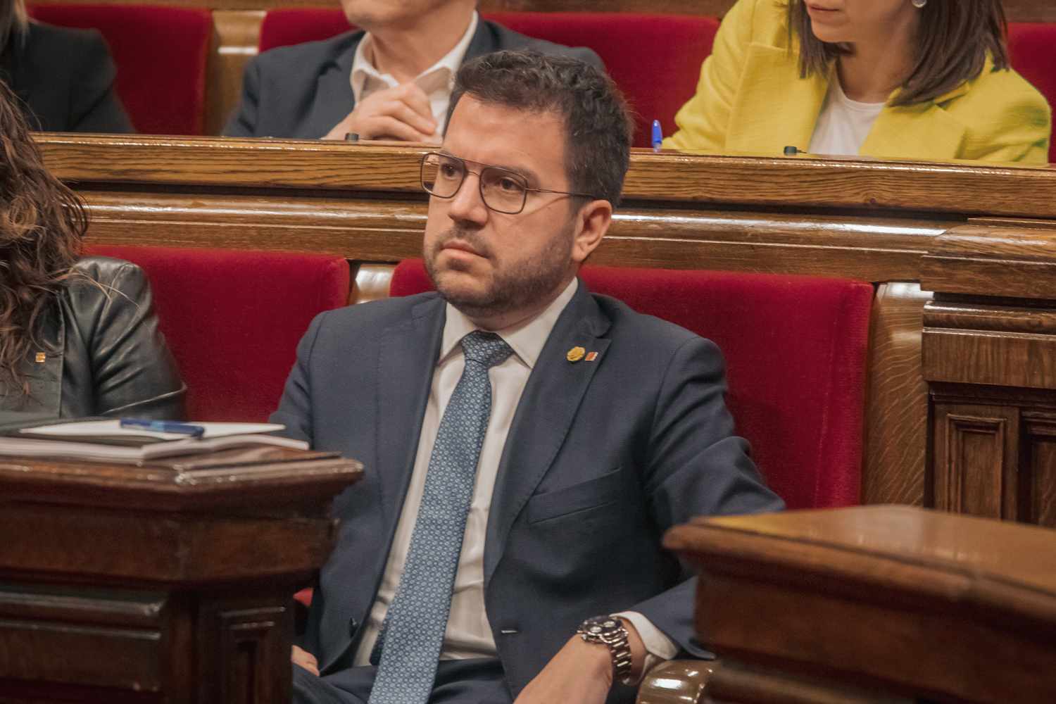 El presidente catalán, Pere Aragonés, en un momento del pleno del Parlamento autonómico celebrado hoy: Foto: PARLAMENT DE CATALUNYA. 