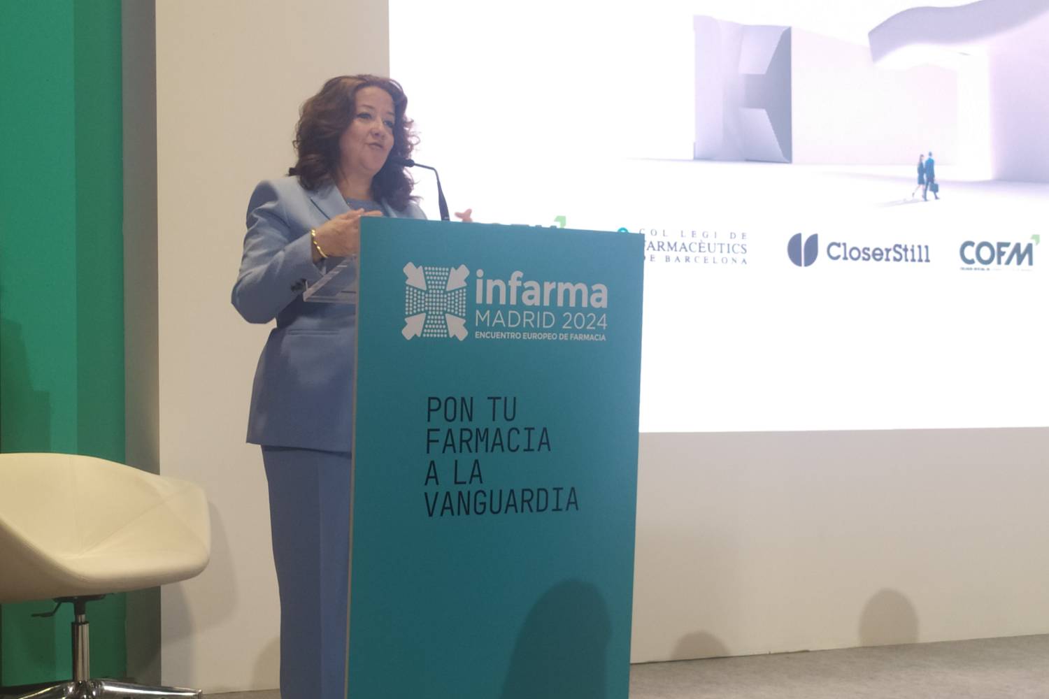 Fátima Matute, consejera de Sanidad de Madrid, en la inauguración de Infarma. Foto: GSM