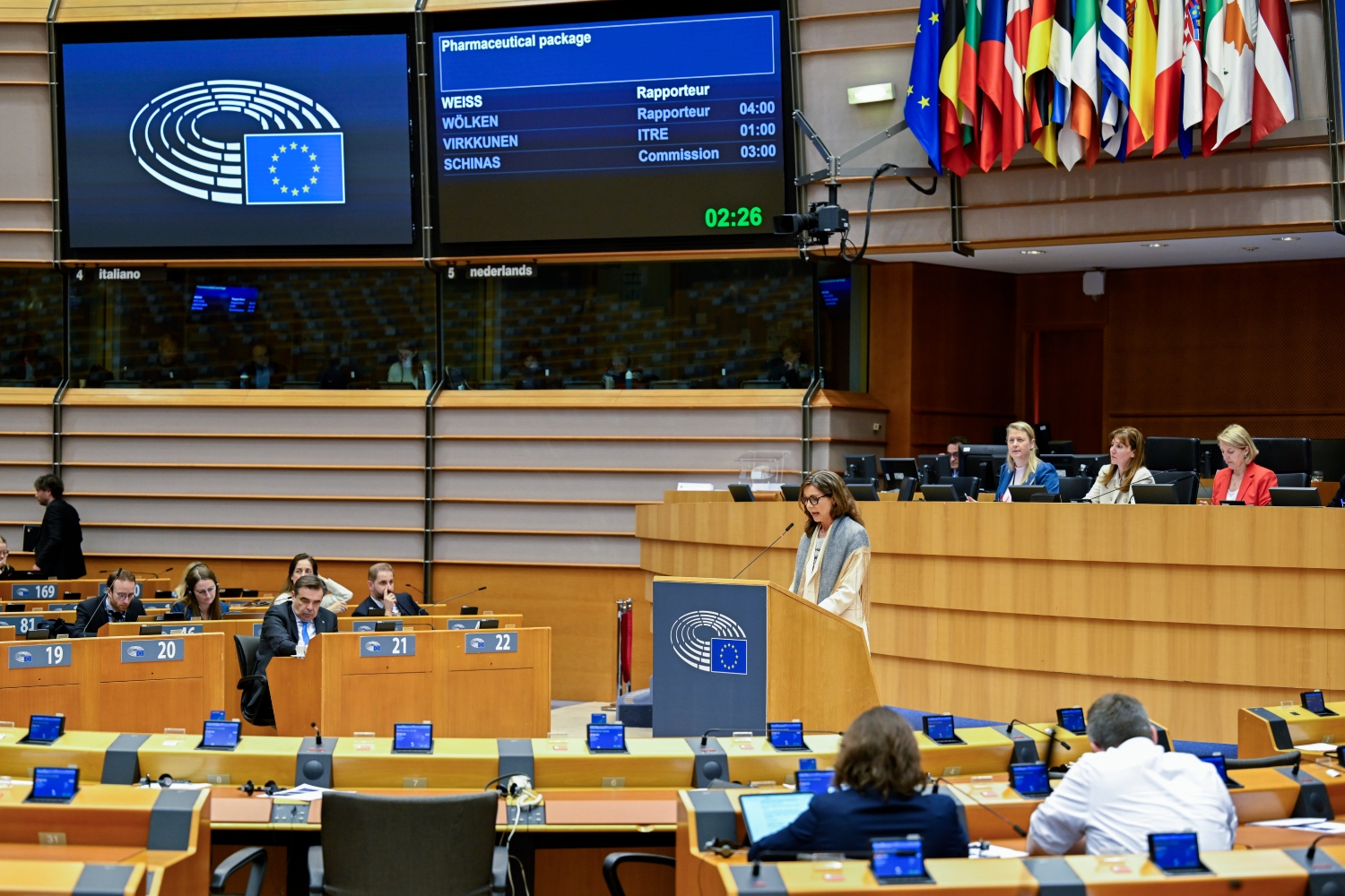 Un momento del debate del paquete farmacéutico en el Parlamento Europeo. Foto: PARLAMENTO EUROPEO. 