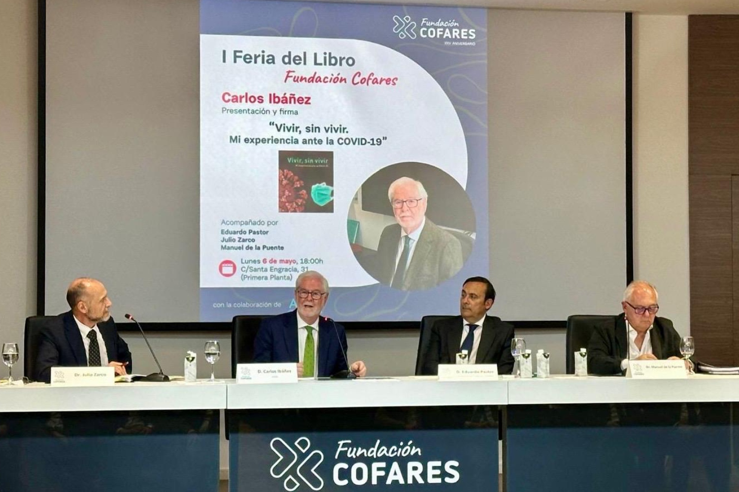 Carlos Ibáñez, asesor de presidencia de Cofares, presentando su libro en la I Feria del Libro de la Fundación Cofares. Foto: FUNDACIÓN COFARES. 