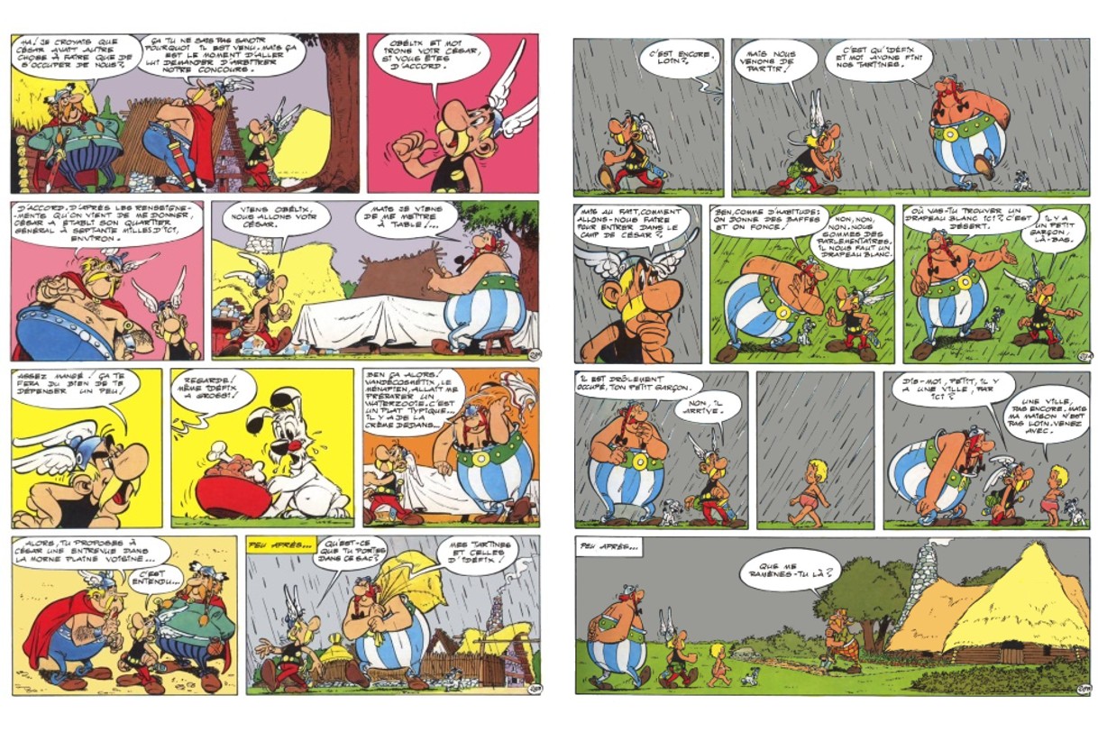 Páginas 32 y 33 del álbum 'Astérix chez les Belges' (1979).