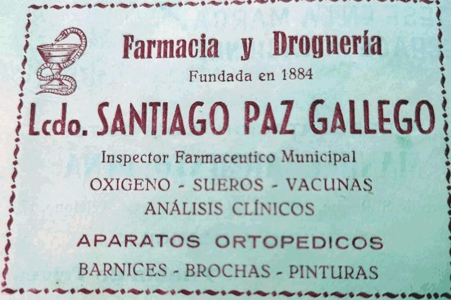 Farmacia Paz en A Pobra de Trives (Ourense). Foto cedida por la titular de la farmacia.