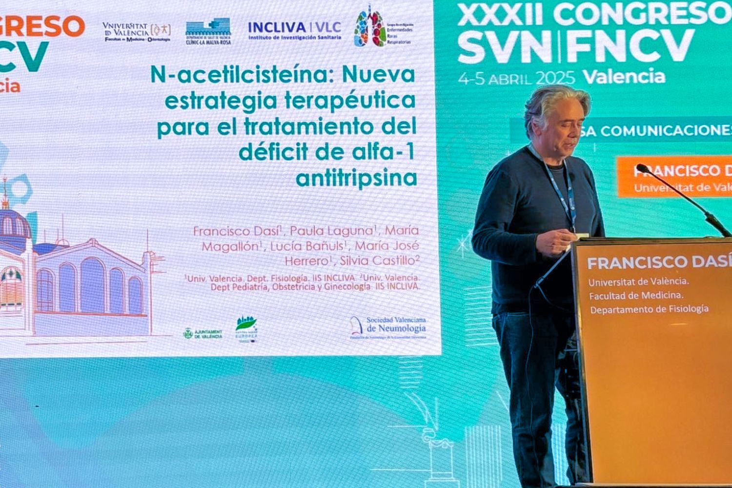 Francisco Dasí en un momento de la presentación de este trabajo ante profesionales en Valencia. Foto: INCLIVA. 