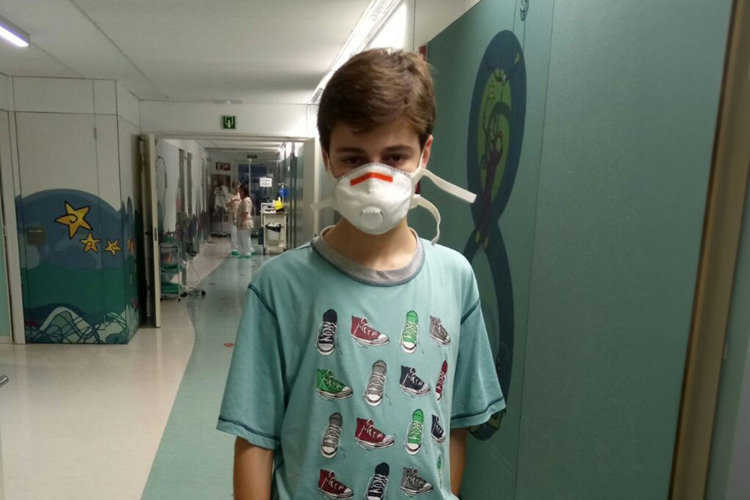 Daniel Marín cuando, con 13 años, estuvo ingresado en el Sant Joan de Déu. Foto: DANIEL MARTÍN.
