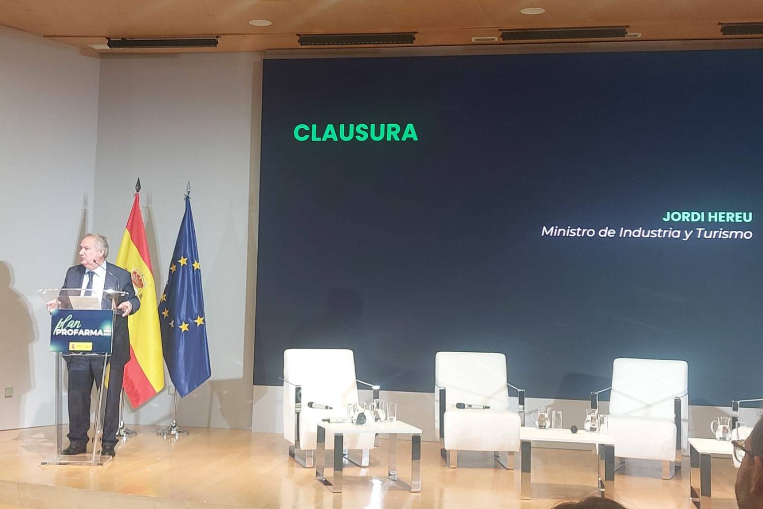 El ministro de Industria y Turismo, Jordi Hereu, en la clausura del acto.