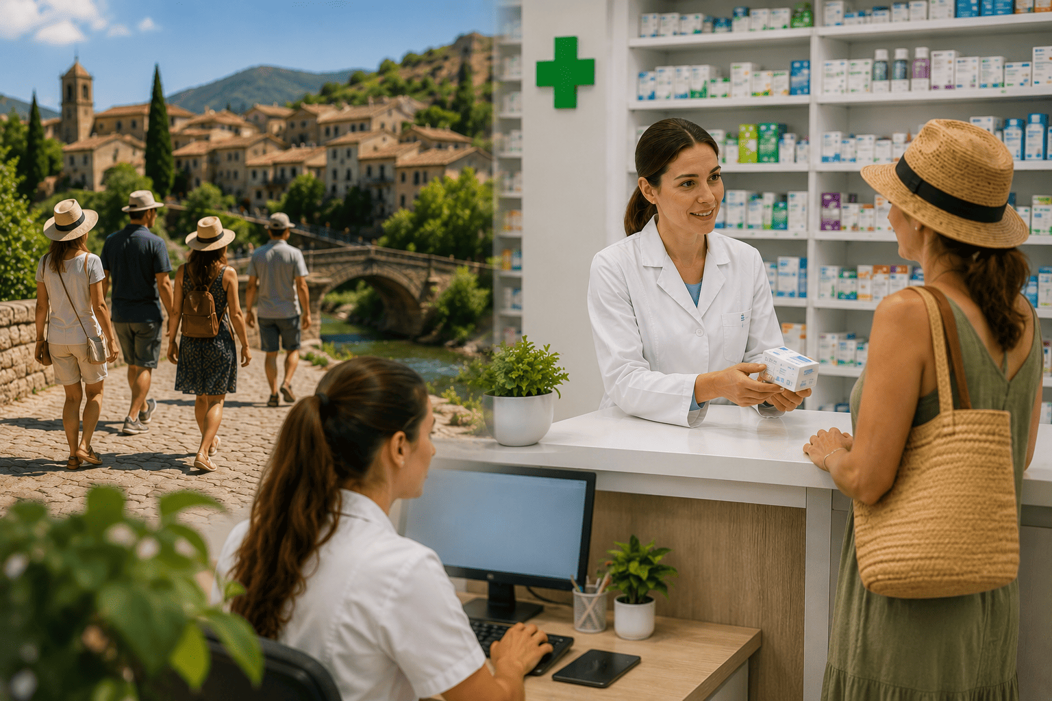 Farmacias rurales que triplican población en verano, pero no su facturación