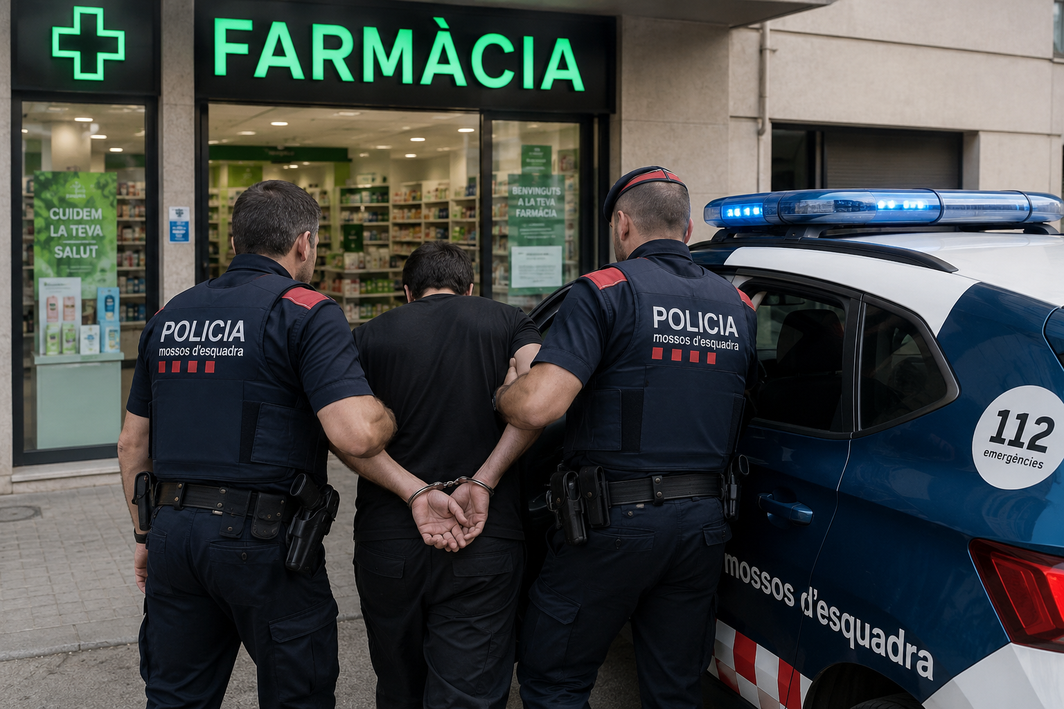 Localizan al atracador de una farmacia de Vilablareix al acudir a una pelea doméstica