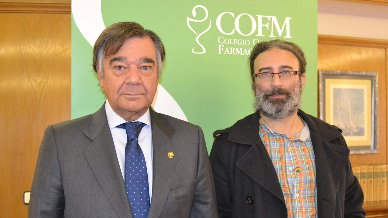 Luis González Díez, presidente del COF de Madrid, y Francisco Ramírez Martín, presidente de de Colegas-Confederación LGBT Española. 