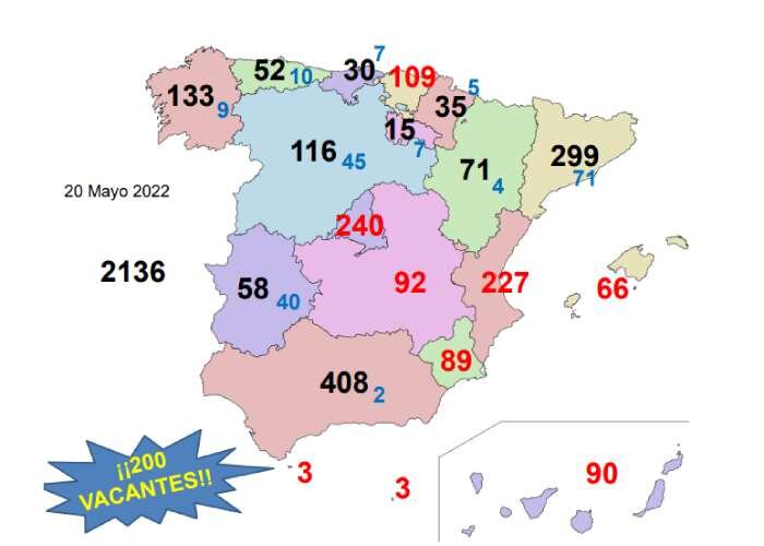 Solo 7 CCAA cubrieron su oferta MIR de Familia en 2022, entre ellas Madrid y Baleares. Fuente: LA MIRILLA DE FAMILIA.