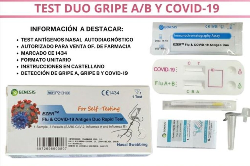 Test combinados Génesis, importados por Pharmasur 2000. Gráfico: Pharmasur.